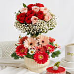 Mesmerised Pink Flowers and Cake