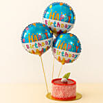 Mousse Cake With Birthday Balloons