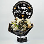 Graduation Flower Combo with Roses and Balloon