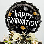 Graduation Flower Combo with Roses and Balloon