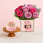 Labubu Monster Mini Cake and Personalised Vase