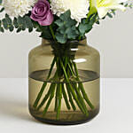 Lovely Mixed Flowers Oval Shaped Vase