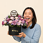 Birthday Flowers Box Arrangement