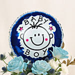 New Baby Boy Born Flower & Balloon