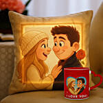 Fairytale Cartoon Style 520 Day LED Cushion and Mug