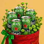 Green Button & Heineken Beer Round Gift Box