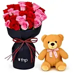 Eternal Love Rose Bouquet with Teddy Bear