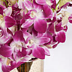 Pink Orchids in a Premium Golden Vase