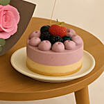 Roses Mini Cake and Star Balloons Bundle Gift