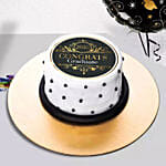 Royal Graduations Congrats Cake and Balloons