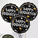 Royal Graduations Congrats Cake and Balloons
