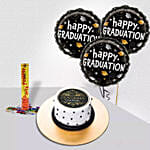 Royal Graduations Congrats Cake and Balloons