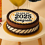 Year of Graduation Designed Chocolate Cake and Balloons