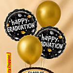 Year of Graduation Designed Chocolate Cake and Balloons