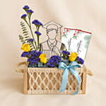 Graduation Flower Basket with Chocolates For Him