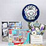 Its a Baby Boy Flowers Arrangment giftset with Balloon