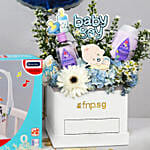 Its a Baby Boy Flowers Arrangment giftset with Balloon