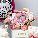 Its a Baby Girl Flower giftset and Balloon