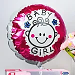 Its a Baby Girl Flower giftset with Balloon