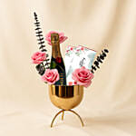 Roses and Moet Mini Graduation Gift