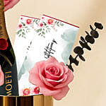Roses and Moet Mini Graduation Gift