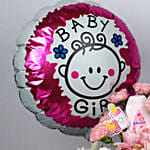 Its a Baby Girl Flowers giftset and Balloon