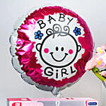 Its a Baby Girl Flowers giftset with Balloon