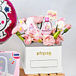 Its a Baby Girl Flowers giftset with Balloon