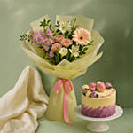 Affection - Elegant Flowers Bouquet & Macaroon Cake