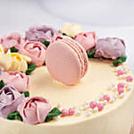 Flowers And Macaroons Cake