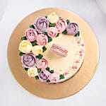 Flowers And Macaroons Cake