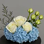 Fathers Day Hydrangea and Roses Vase Arrangement