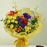 Cherished - Elegant Mix Blooms Bouquet & Blueberry Cheesecake