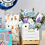 Its a Baby Boy Flowers Arrangment giftset