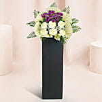 Eternal Condolence Mixed Flowers Black Stand