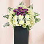 Eternal Condolence Mixed Flowers Black Stand