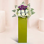 Eternal Condolence Mixed Flowers Green Stand