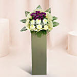 Eternal Condolence Mixed Flowers Grey Stand
