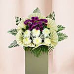 Eternal Condolence Mixed Flowers Grey Stand