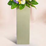 Reverence Condolence Mixed Flowers Grey Stand
