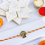 Luxe Ganesha Blessings Rakhi with Kaju Katli