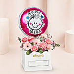 Baby Girl Flowers and Balloon
