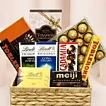 Exotic Chocolates Brown Willow Basket