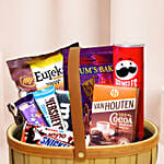 Exotic Chocolates In Brown Willow Basket