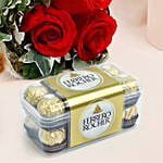 3 Red Roses With Chocolate Combo