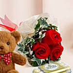 3 Red Roses With Chocolate Combo