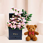 Affairs Of Hearts Arrangement With Teddy Bear
