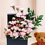 Affairs Of Hearts Arrangement With Teddy Bear