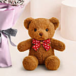 Beautiful Pink Roses Bouquet With Teddy Bear