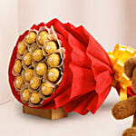 Bouquet of Sweetness With Teddy Bear